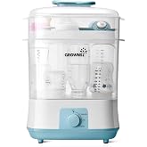 Grownsy 4-in-1 Large Capacity Baby Bottle Sterilizer and Dryer, Blue | All-In-One, 360 Steam Sterilization, Fast Drying, 72H Storage, Fits All Bottles, Breast Pump Parts &amp; Baby Accessories
