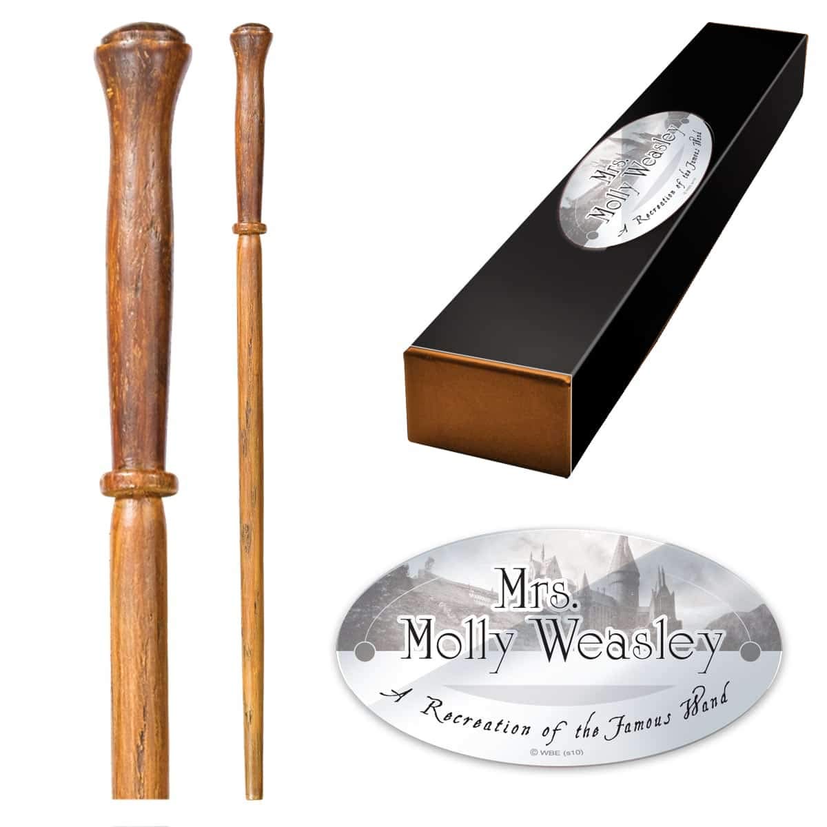The Noble Collection - Molly Weasley Character Wand - 15in (37cm) Wizarding World Wand With Name Tag - Harry Potter Film Set Movie Props Wands
