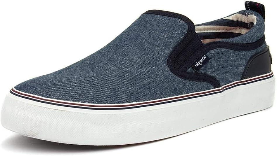 mens blue slip ons