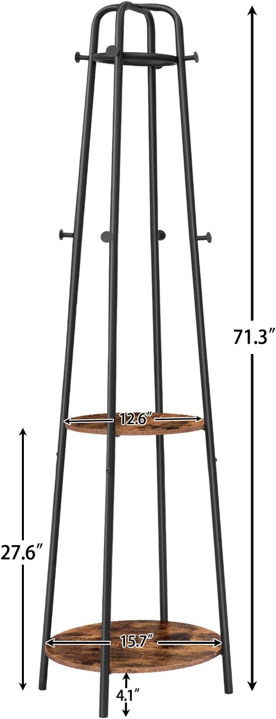 hoobro shoe rack on Furniture Umbrellas In Enterway Easy Assembly Coat Stand With 8 Unique Hooks And 2 Shelves Rustic Brown Bf83ym01 Hoobro Coat Rack Living Room Coat Tree Free Standing For Clothes Hats Entryway Furniture
