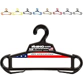 Rhino Tough Hook Heavy Duty Hangers: Weighted Vest &amp; Body Armor, 1 Black | Single unit, dark finish; Recyclable high-strength material supports 200 lb with anti-slip ends for professional uniforms.