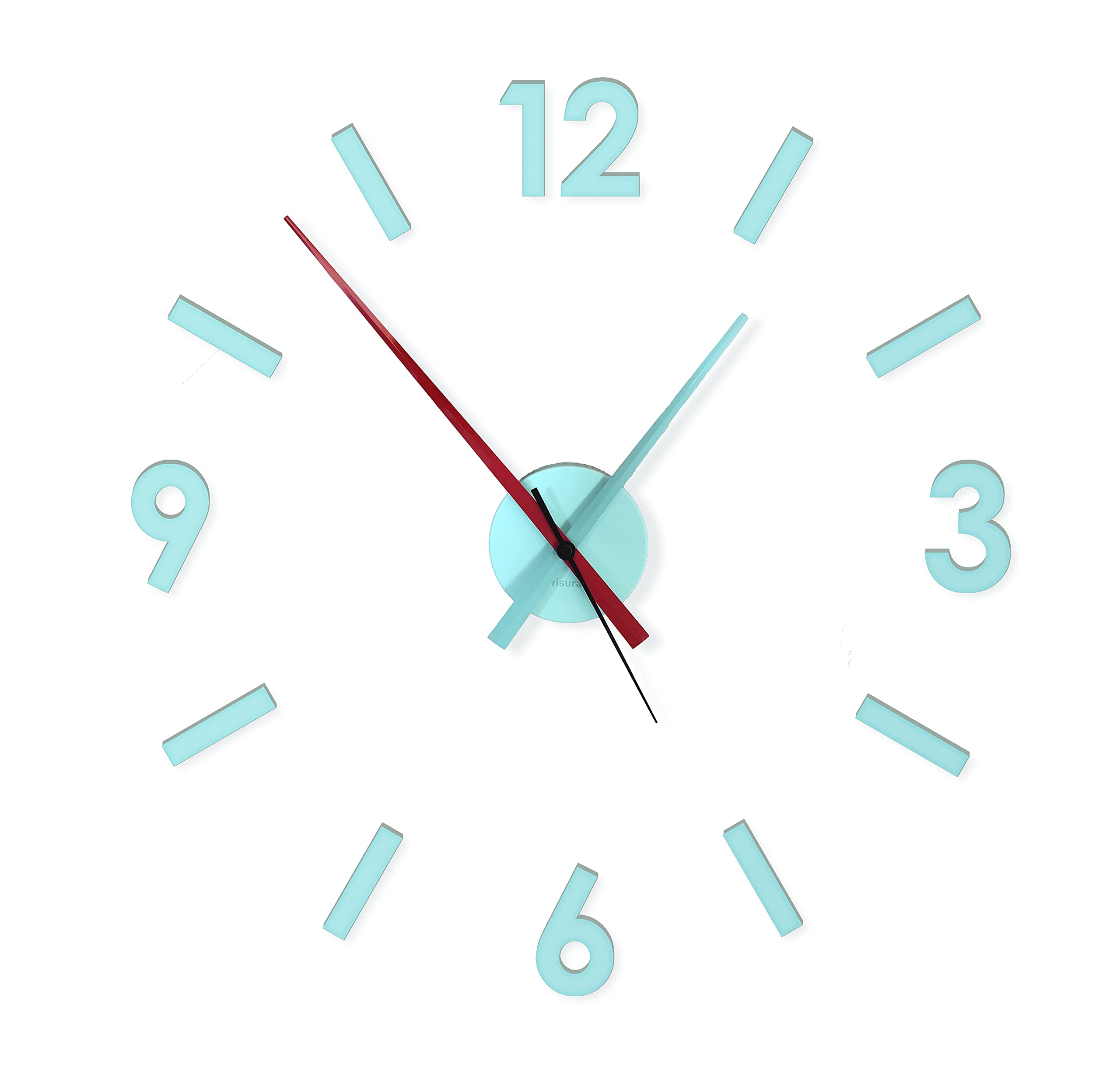 Fisura DIY Clock in Mint Colour Kit Wall Clock Office Kitchen Bedroom Living Room Decorations for Home