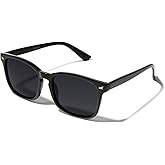 TIJN Polarized Sunglasses for Womens and Mens,Classic Square Frames Shades for UV Protection, Stylish and Trendy Sunnies