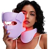 4D Wireless Red Light Therapy for Face and Neck (NIR) Red Light Therapy Mask with 850nm Infrared, Portable Led Face Mask with Eye Protection for True Anti-Wrinkles Skincare at Home Purple