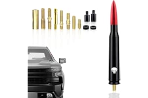 Ajxn 1 PC Car Bullet Antenna Skull, 5.4In Suitable for Ford F150 Wrangler Jeep Chevy Silverado 1500 2500 3500 HD Avalanche GM