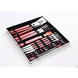 VolksRose Premium 25 Pieces Stainless Steel BBQ Set with Aluminum Storage Case - Heavy Duty Professional Outdoor Barbecue Grill Tool Accessories Kit - Perfect Christmas Gifts Idea