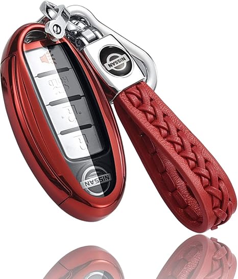 Amazon Yoshinari Nissan 日産 インフィニティ スマートキーケース キーホルダー デイズ セレナ エクストレイル エルグランド スカイライン ノート キューブ ジューク など 高級 キーケース スタイリッシュ 汚れ 傷 防止 Tpu レッド キーケース キーホルダー