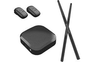 DENASH Electronic Drum Set,Portable Virtual Drum Set with 3D Motion Sensing,Virtual Pocket Drum with 2 Air Drum Sticks & Pedals & Bluetooth Adapter for Kids Adults Beginners