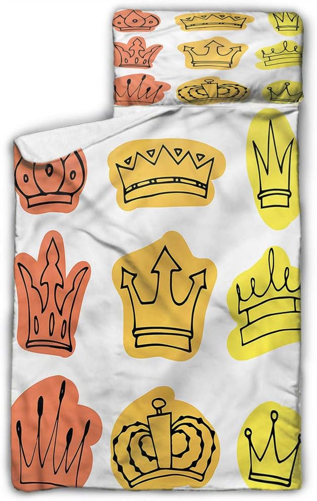 King Daycare Toddler Nap Mat Majestic Symbol Crowns for Daycare and Preschool 50X20 INCH