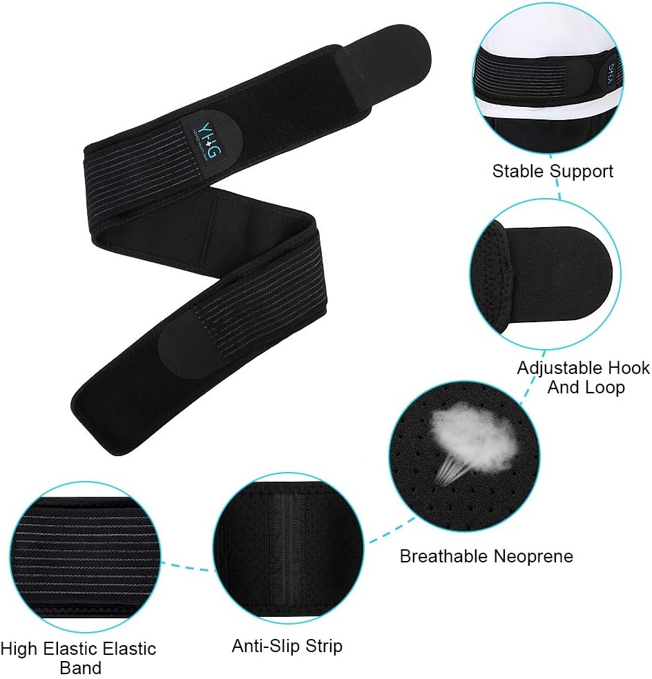 Sacroiliac Belt, SI Belt Sciatica Belt Hip Brace Waist Support with Elastic Compression Band to Stabilize SI Joint and Relieve Sciatic Nerve, Pelvis, Lower Back and Hip Pain for Men and Women: Health & Personal Care