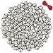 Outuxed 100Pcs 1 Inch Silver Jingle Bells Christmas Craft Bells for Festival Decoration with 20m Red Cord