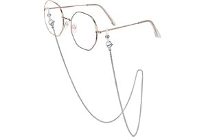 HONGEELY Eyeglass Chain Silver Stainless Steel Handmade Necklace for Reading Glasses Sunglass Beaded Chains for Men Women