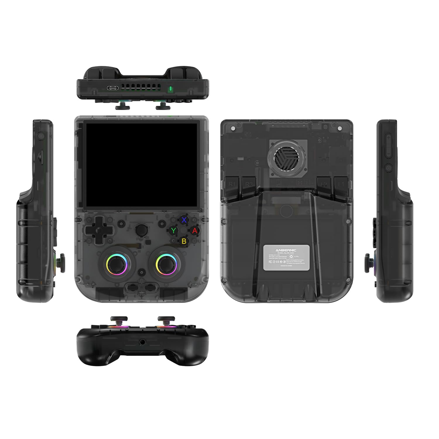RG406V Handheld Game Console Preloaded Games RG 406V 4-inch IPS Multi-touch Screen Retro Game Console 128G UFS2.2 Android 13 Retro Emulator RG406V 5500mAh Battery 1080p DP Output WIFI Bluetooth Black