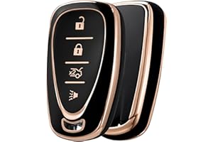 ELOHEI for Chevy Key Fob Cover Case TPU Protector Holder for Chevrolet 2020 2019 2018 2017 2016 Chevy Malibu Camaro Cruze Traverse Trailblazer Spark Equinox Sonic Volt Bolt(Fits 4 Buttons)