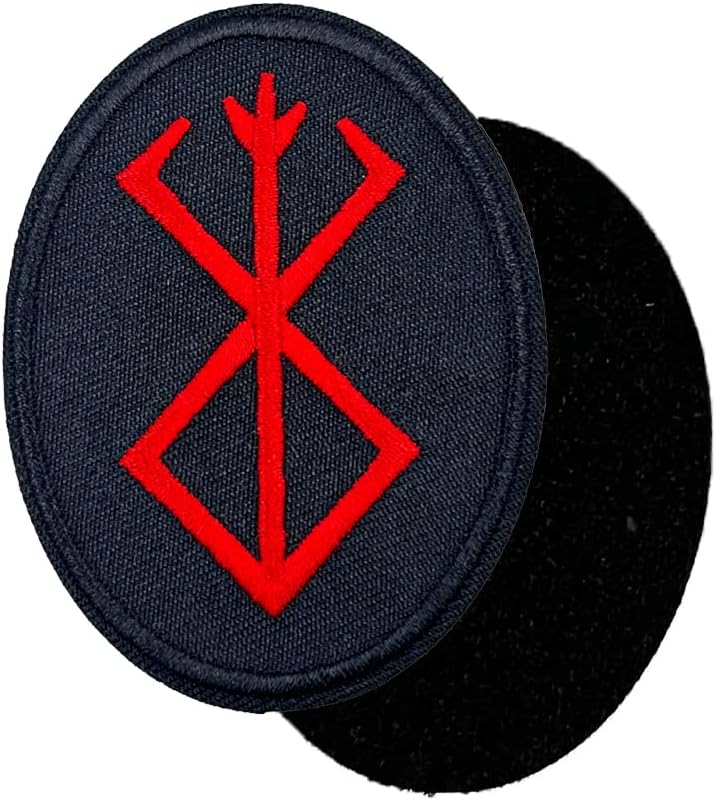 Mixed Media - 3'' Viking Berserker Rune Logo Embroidered Hook and Loop Patch