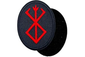 HIESPU STORE 3'' Viking Berserker Rune Logo Embroidered Hook and Loop Patch