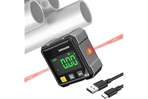 GITENDE 2026 Upgraded 4-Side Magnetic Digital Angle Gauge, Digital Angle Finder Magnetic, Cube Inclinometer with Backlight, Table Saw Miter Protractor, Woodworking Measuring Tool, Level Box for Hanging