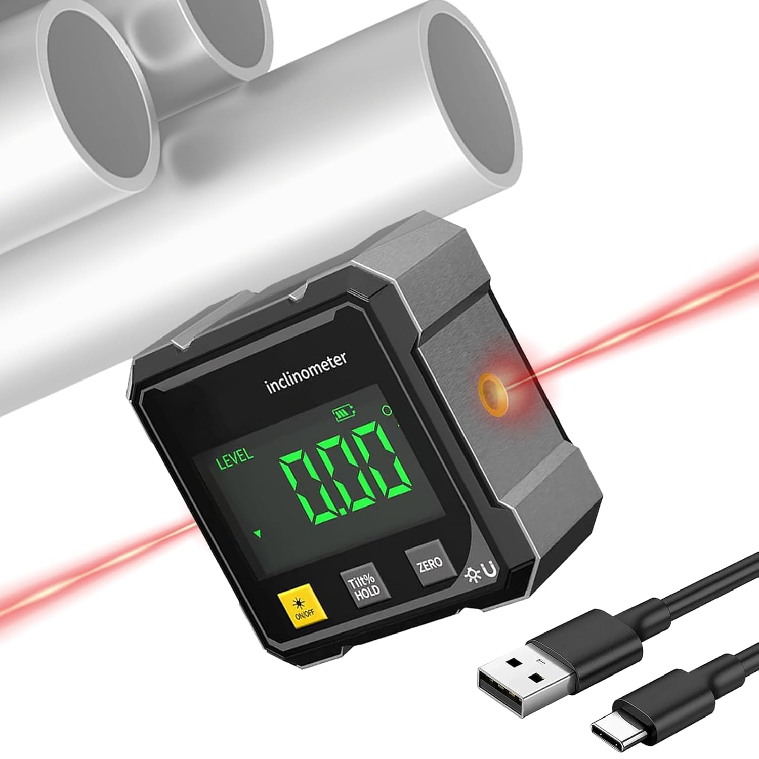 Photo 1 of 2026 Upgraded 4-Side Magnetic Digital Angle Gauge, Digital Angle Finder Magnetic, Cube Inclinometer with Backlight, Table Saw Miter Protractor, Woodworking Measuring Tool, Level Box for Hanging