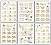 Bachelorettesy Wedding Temporary Tattoos 6 Sheets Bride Bachelorette Stickers 100+ Metallic Gold Tattoos for Bridal Party, Bachelorette Trip, Bridal Shower Party Decorations, Party Favors (Emma)
