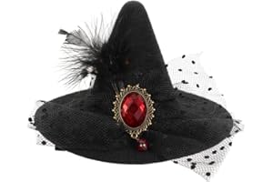 ASAKKURA Halloween Witch Hat Hair Clip Delicate Lightweight Bobby Pin Hair Accessory for Costume Party and