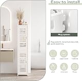 Dripex 7 Tier Tall Bathroom Floor Cabinet 20W x 20D x 118H cm White view 6