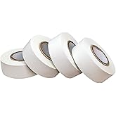 USA Made Science Lab Labeling Tape White Pack, 500" Length x 3/4" Width, 1 Inch Core [4 White Rolls]