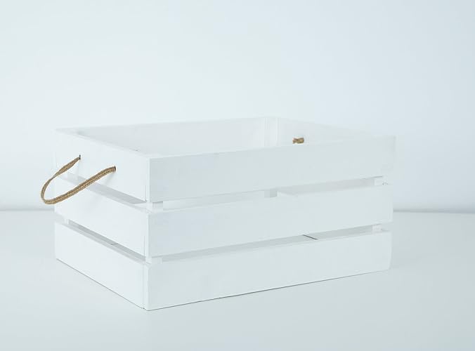 Caja de Madera Blanca Decapada: Amazon.es: Handmade