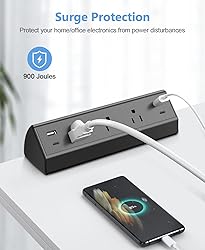 Jgstkcity Desk Clamp Power Strip,40W Total Fast