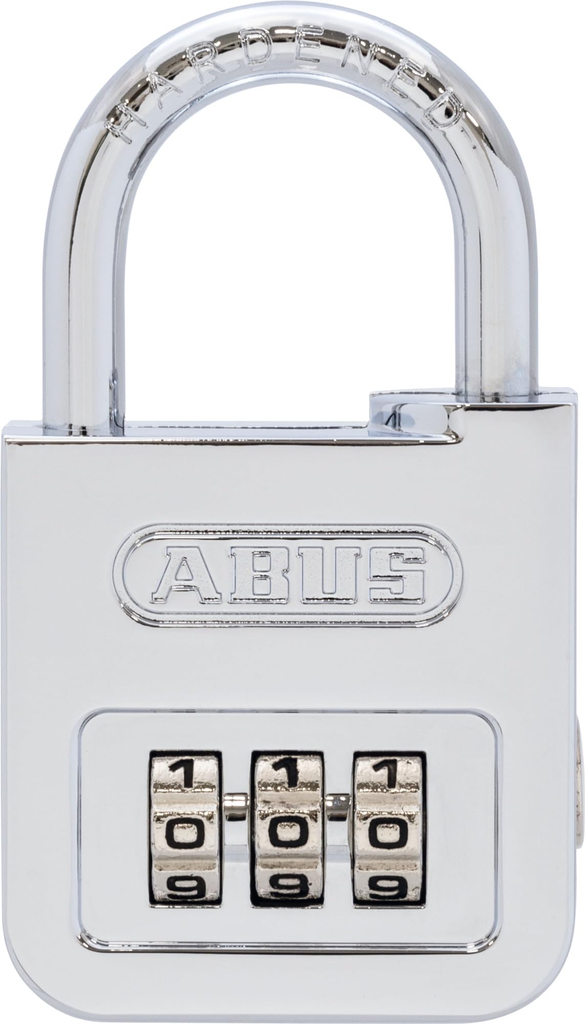 ABUS combination Padlock 160/40 - code Padlock in high-gloss chrome look - with individually adjustable combination code - ABUS security level 5 - Silver