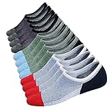 M&Z Mens Cotton Low Cut No Show Casual Non-Slide Socks OS Multicolor(5/6Pack)