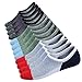 M&Z Mens Cotton Low Cut No Show Casual Crew Ankle Non-Slide Socks OS Multicolor(4/6Pack)