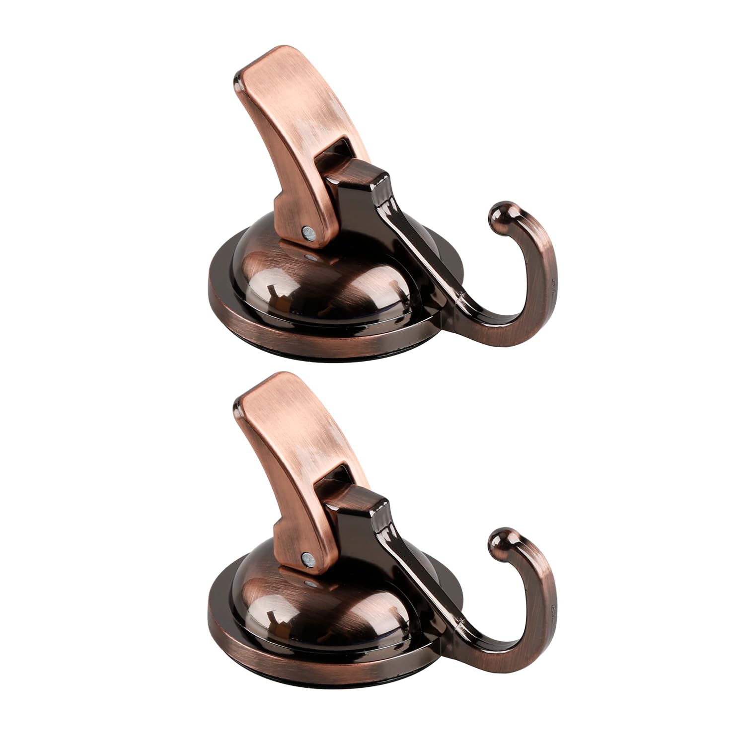 Thyonta 2PCS Wall-Mounted Vacuum Suction Cup Hooks Powerful No-Punch Vacuum Non-Marking Sticky Hooks for Kitchen, Bathroom（Copper）