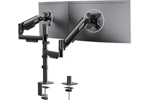 ErGear Vertical Dual Monitor Stand for 13-32″ Screens, Gaming Stacked Monitor Mount, Up to 19.8 lbs per Arm, Enhanced Stabili