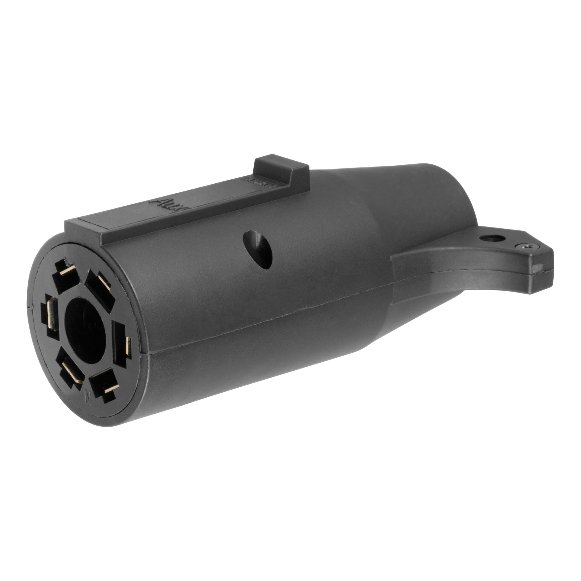 Photo 1 of CURT 57260 7-Way RV Blade Vehicle-Side to 6-Way Round Trailer Wiring Adapter, Center Pin Auxiliary Power