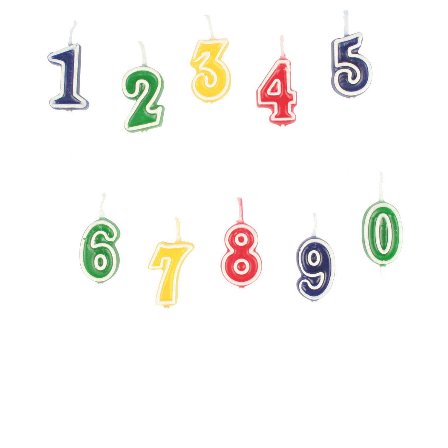 Amscan 552155 Candle Kit Numbers 0-9 Multicoloured