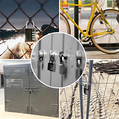 2 Pack 4 Digit Padlock, Combination Lock, Set Your Own Combination, Metal and Steel Material for Gate, Case, Luggage, Suitcase Baggage, Filling Cabinets, Toolbox, Home, School, Gym & Sports