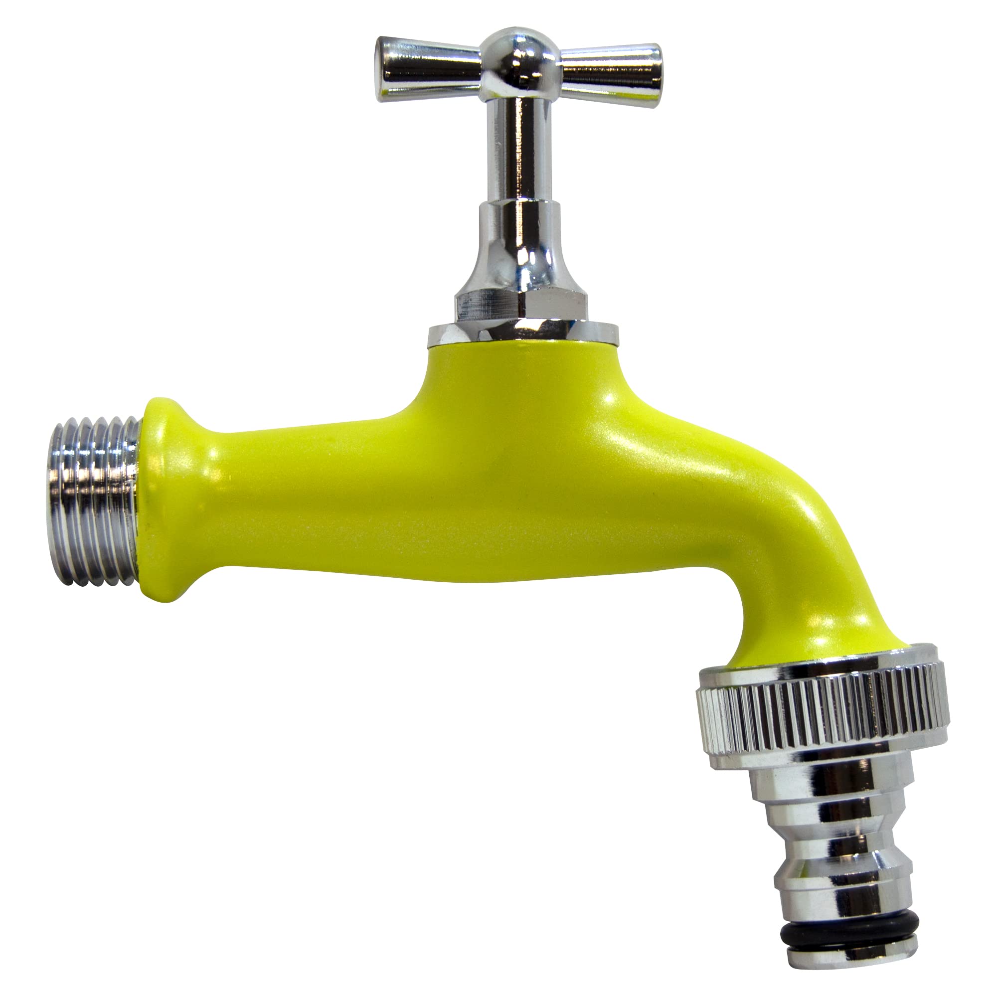 S&M 590245 Adjustable Garden Faucet ½ Pistachio Green with Automatic Hose Outlet COLORTAPS
