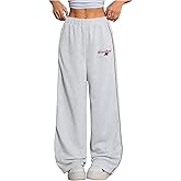 SHENHE Women's Wide Leg Sweatpants Casual Open Bottom Elastic Waist Loose Lounge Athletic Pants Trousers