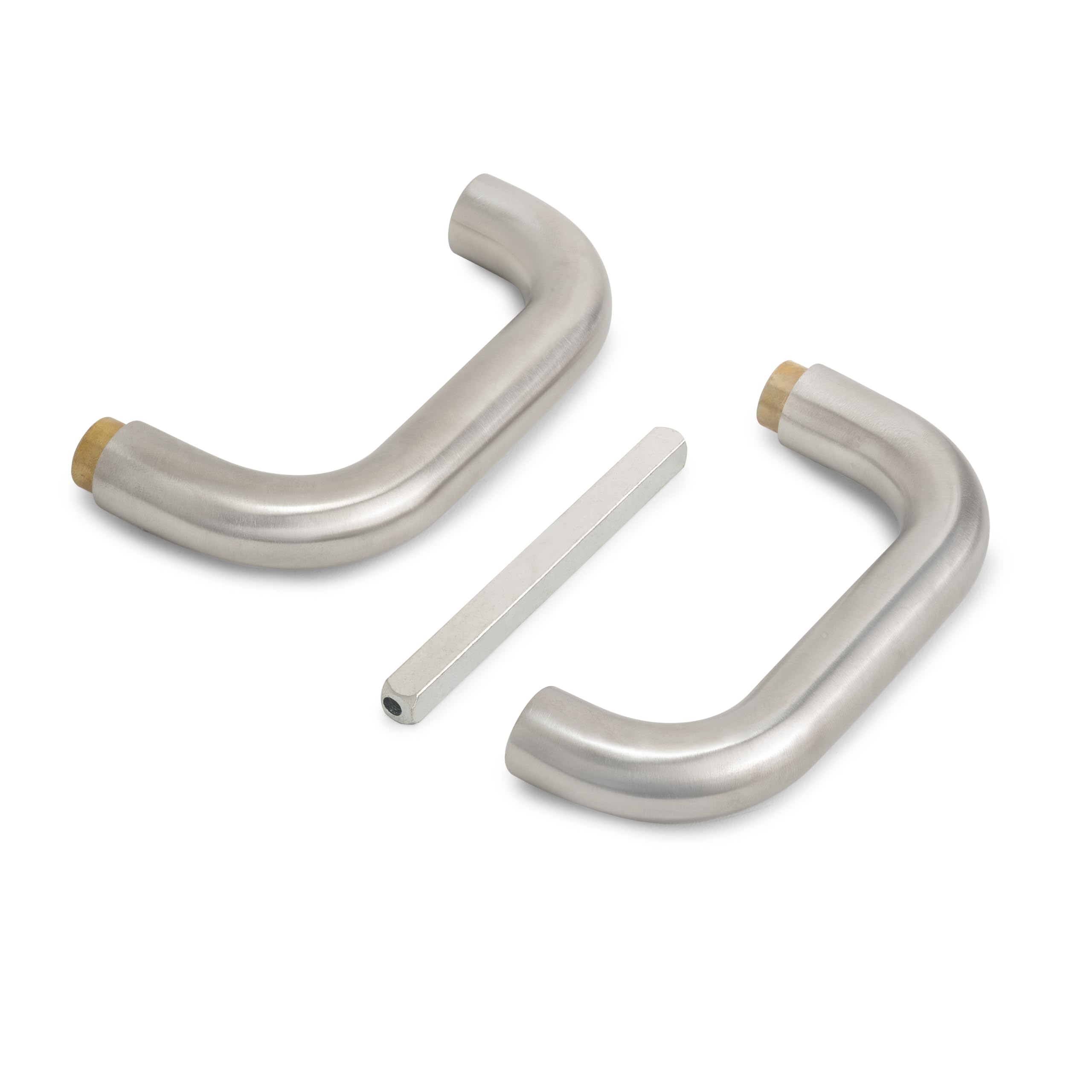 Emuca - Internal Door Handles for Glass Doors Locks, U Model, Stainless Steel