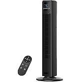 PNTCK Tower Fan for Bedroom, Quiet Floor Fan with Remote, 90° Oscillating Fans with 4 Speeds, 4 Modes, 27ft/s Velocity, 12H T