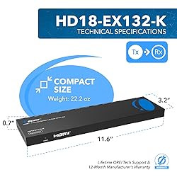 OREI HDMI Extender Splitter 1 in 8 Out Over CAT6/7
