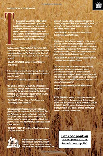 Amazon Com The Catcher In The Rye And Philosophy A Book For Bastards Morons And Madmen Popular Culture And Philosophy 9780812698008 Dromm Keith Salter Heather Books