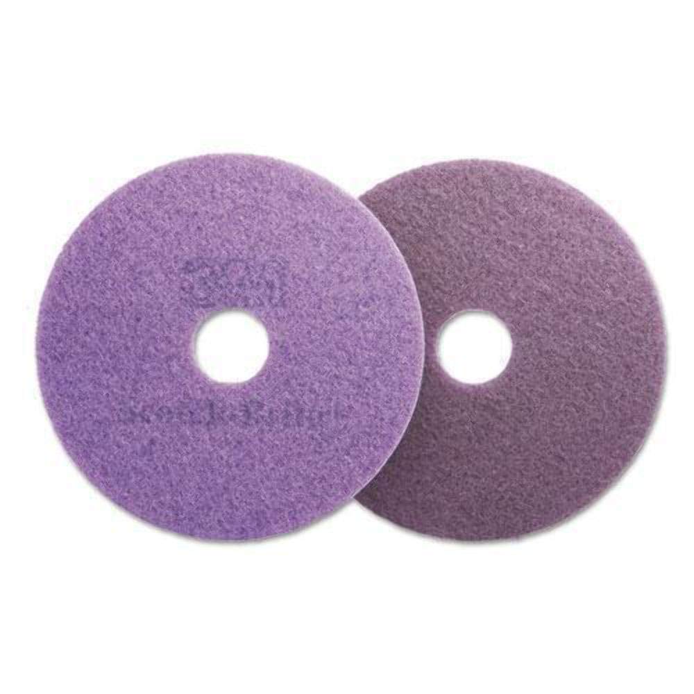 Scotch-Brite Diamond Floor Pads, 16" Diameter, Purple, 5/Carton