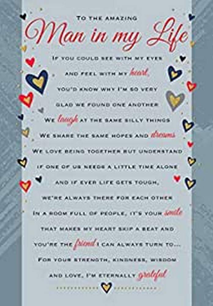 Regal Publishing Heartfelt Wishes Sentimental Birthday Card Man in My Life - 9 x 6 inches C80695