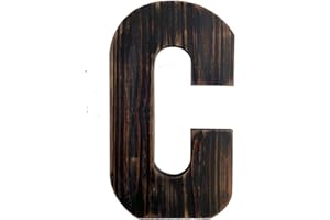 ABELOTS Big Letter Wall Art for Living Room, Bathroom, Bedroom, and Home Decor, Rustic Farmhouse Lettering for Family Last Names, Large Decorative Wood, 14” x 10” (Big C)