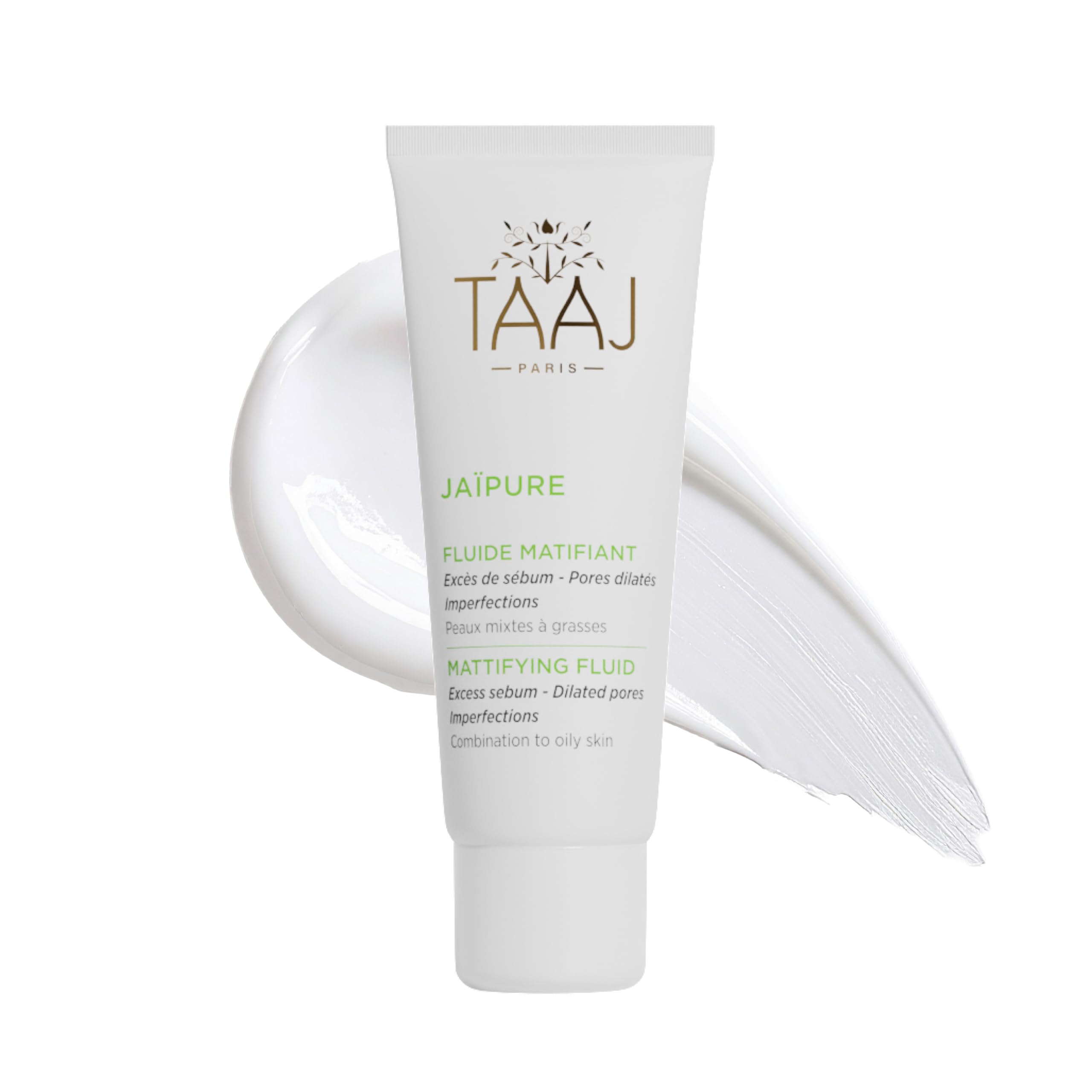 TAAJ | Mattifying Fluid | Mattifies without drying | Anti-Imperfection and Seboregulating Treatment | Rich in Purifying Actives | Purified and soothed skin | Light, non-greasy texture | Vegan | 50 ml