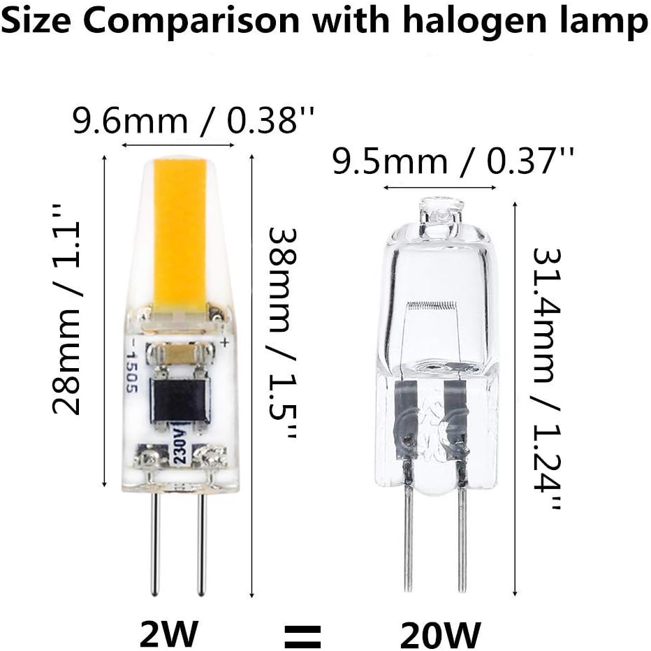 HRYSPN G4 LED Bulbs AC 220-240v, 20W Halogen Bulb Equivalent, Warm White 2700K 200LM (Pack of 5), G4-1505-220v, 5 Count (Pack of 1) - Image 3