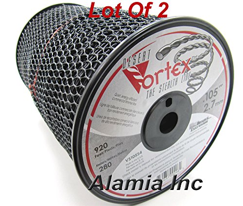 Lot of 2 Rolls Black Vortex 105 Commercial Trimmer Line 5-Lbs. Large Spool 920 Feet each, MADE IN USA