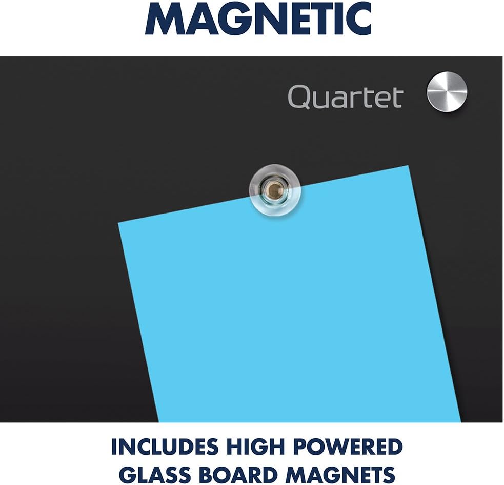 Quartet Glass Whiteboard, Magnetic Dry Erase White Board, 2' x 1.5', Black Surface, Infinity (G2418B) : Office Products