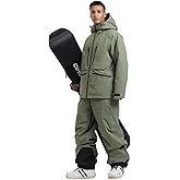 GSOU SNOW Mens Ski Jacket and Pants Set Baggy Snowboard Suit Ski Snowsuit Snow Bibs Waterproof Hooded